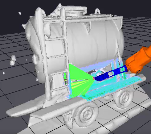 Online Trajectory Generation with 3D camera for industrial robot