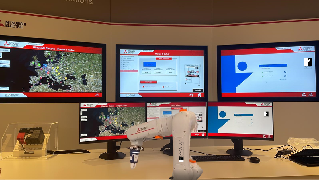 Demonstrator set up in the MITUSBISHI ELECTRIC BV (Filiale Italiana) DEMO ROOM in Vimercate Italy (jpeg)